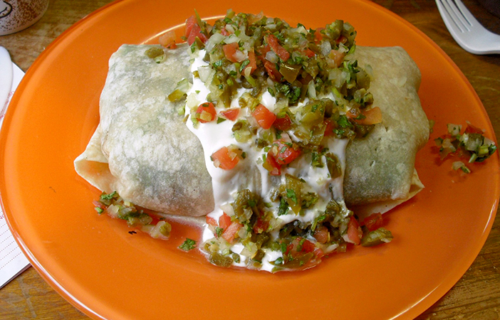 Veggie breakfast burriot with the best salsa in NYC P burrito wisdom