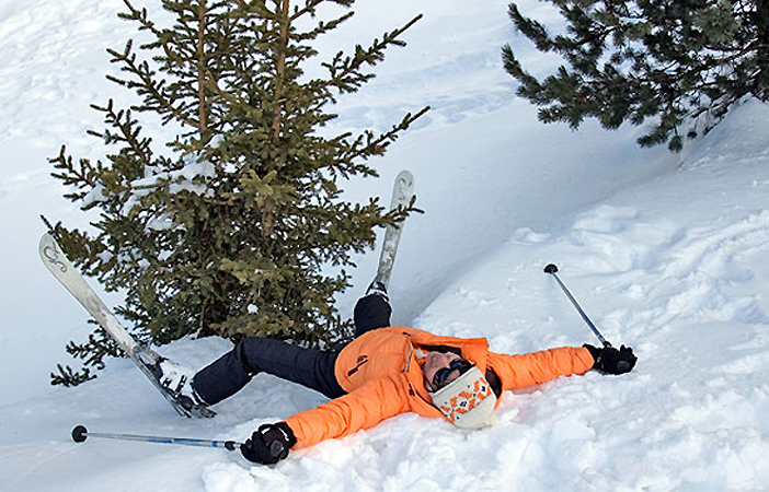 Ski season crash tree